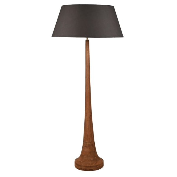 Pari Mango Wooden Floor Lamp with Cotton Shade