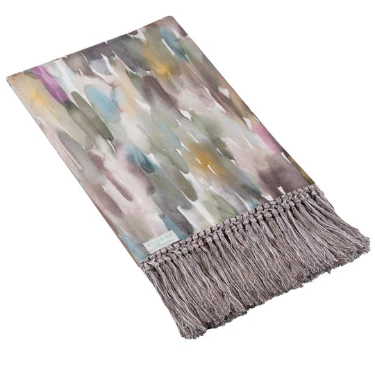 Azima Printed Throw, Abstract, Beige, Ironstone