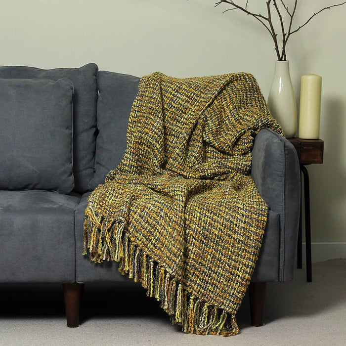 Baoli Throw, Stripe, Yellow, Honey