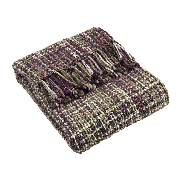 Baoli Throw, Stripe, Purple, Plum