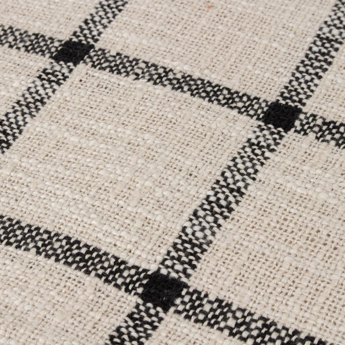 Beni White Throw, Check, Natural, Black