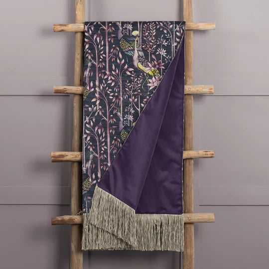 Bennu Printed Throw, Botanical, Purple, Amethyst