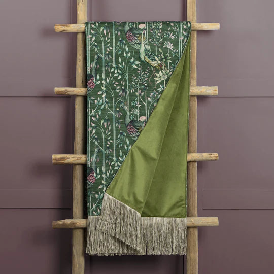 Bennu Printed Throw, Botanical, Green, Eden