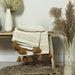 Boho Cotton Tufted Throw, Stripe, Ochre, Beige