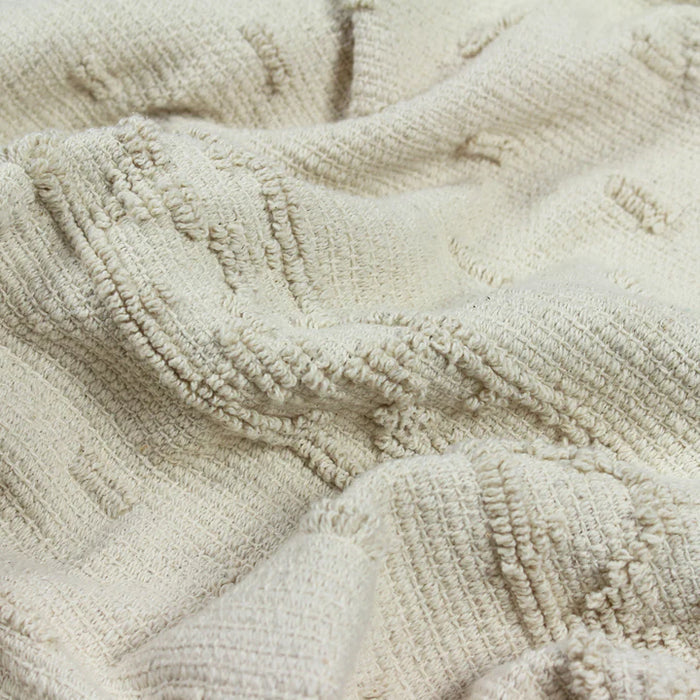 Boho Cotton Tufted Throw, Seafoam, Beige