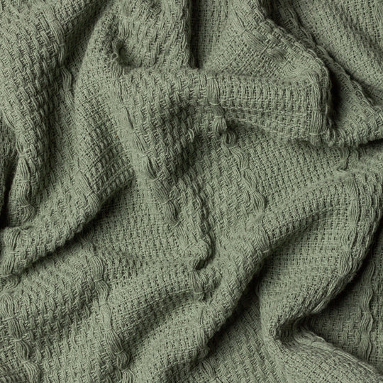 Caliche Woven Tasselled Throw, Stripe, Green, Khaki ( Due Back In 10/03/2025 )