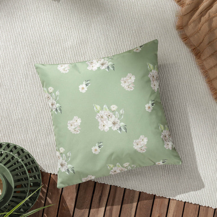 Waterproof Outdoor Cushion, Canina Floral Design, Green