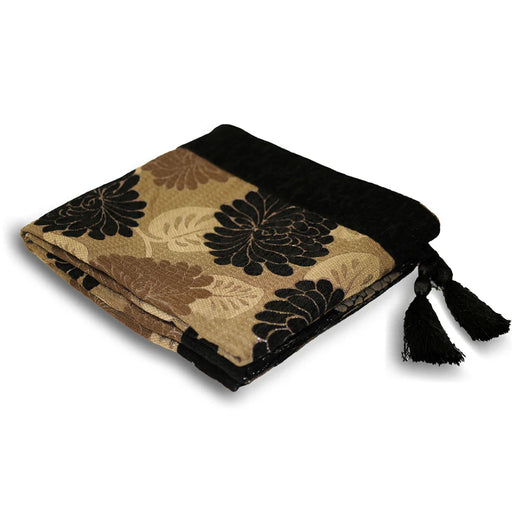 Caprice Jacquard Throw, Floral, Black