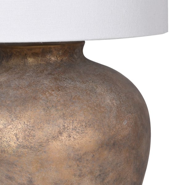 Chestnut  Ceramic Base Table Lamp with Linen Shade