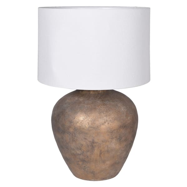 Chestnut  Ceramic Base Table Lamp with Linen Shade