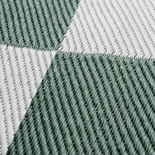 Checkerboard Outdoor Rug, Check Design, Green, Recycled ( Due Back In 24/02/2025 )