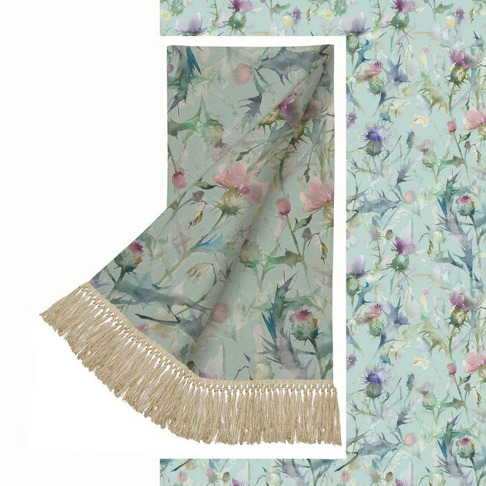 Cirsium Printed Throw, Floral, Blue, Duck Egg