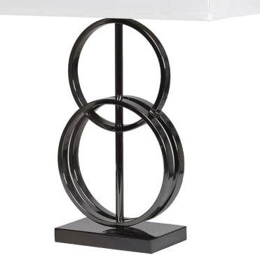 Metal Dual Ring Table Lamp with WhiteShade