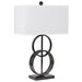 Metal Dual Ring Table Lamp with Linen Shade