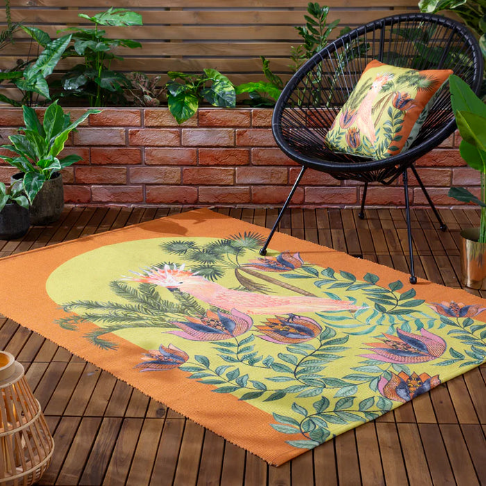 Waterproof Outdoor Cushion, Cockatoo Design, Multicolour