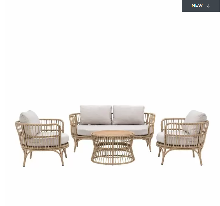 Kensington Garden Furniture Lounge Set, Rattan, Acadia Wood ( Due Back In 22/01/25 )