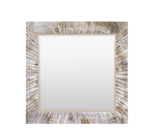 Chelsea Cream and Gold Radiating Pattern Square Mirror