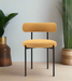 Elegant Ochre Fabric Dining Chairs (Set of Two)