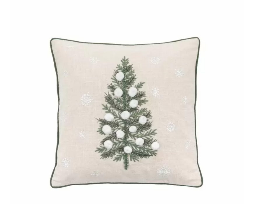 Embroidered Forest Xmas Tree Cushion