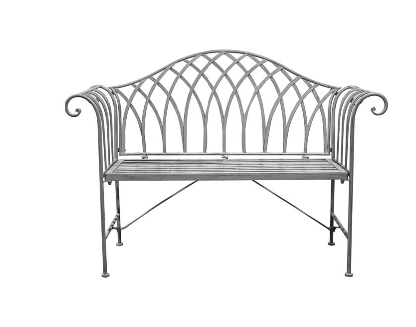 Donnington Outdoor Metal Bench, Distressed Grey ( Due Back In 28/01/25 )