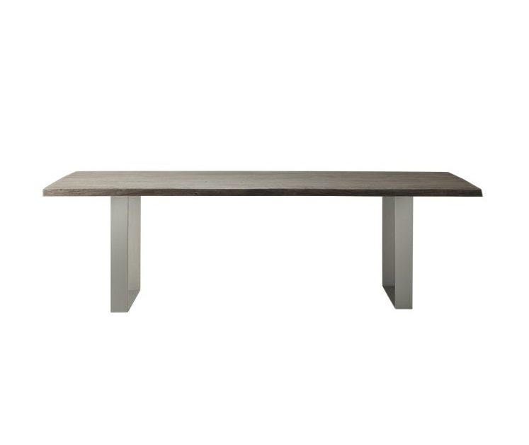 Alice Rectangle Dining Table, Dark Acadia Wood & Steel Base - Small