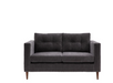 Devon 2-Seater Charcoal Grey Fabric Sofa with Tapered Wooden Feet