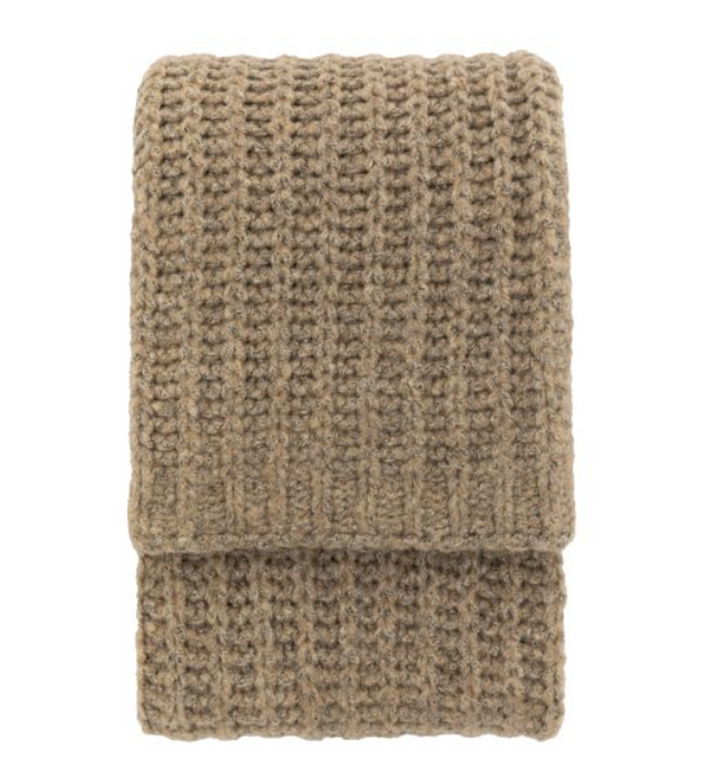 Luxury Melange Knit Oatmeal Throw 