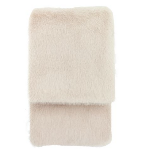 Maple Faux Fur Throw Oatmeal Small