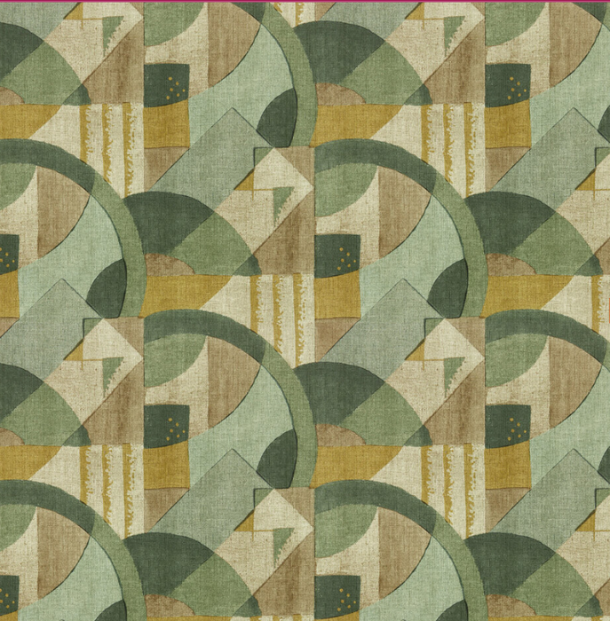 Zoffany Wallpaper - Rhombi - Abstract 1928 - Antique Olivine