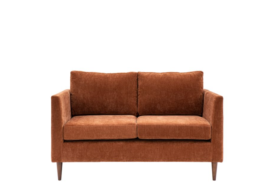 Charlesville Rust Fabric 2-Seater Sofa