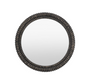 Pimlico Black Round Mirror with 3D Wooden Etching