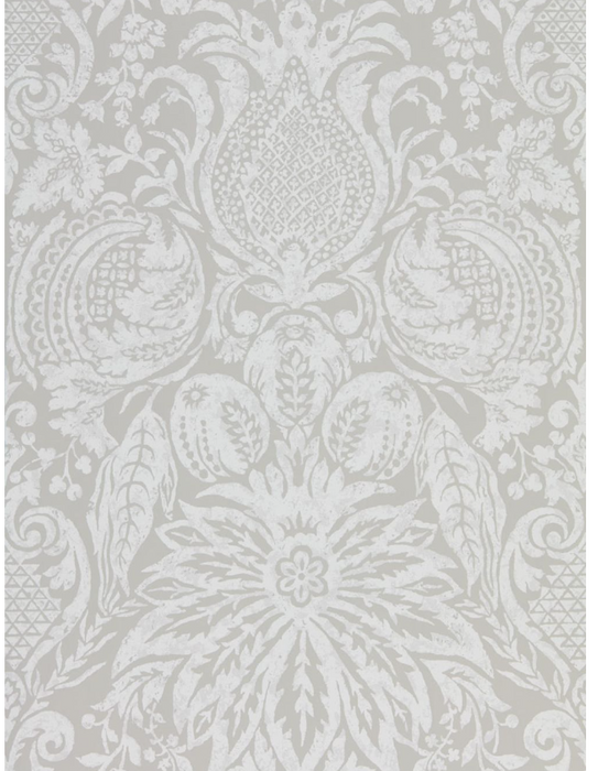 Zoffany Wallpaper - Darnley - Mitford Damask - Platinum Grey