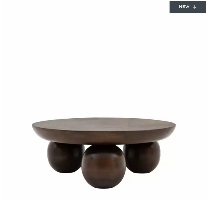 Sculpt Coffee Table, Mango Wood, Round Top ( Due Back In 09/11/24 )