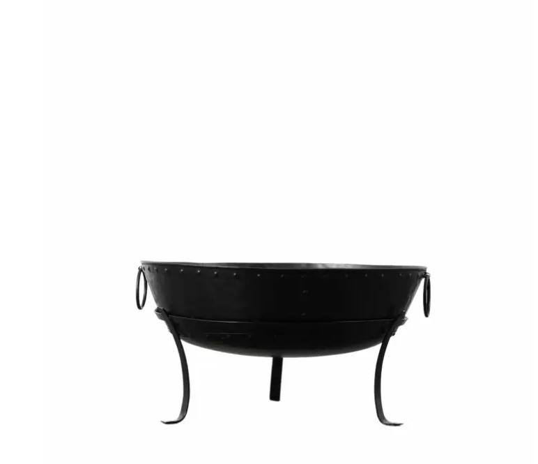 Brookby Black Metal Firepit, Traditional Bowl Style