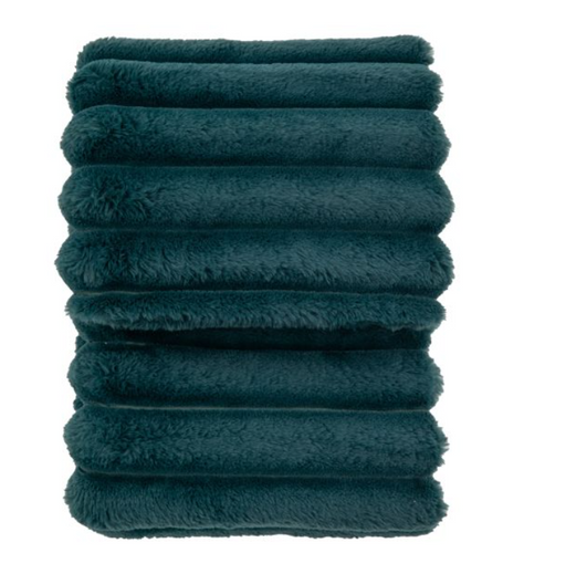 Ribbed Faux Fur Throw Teal