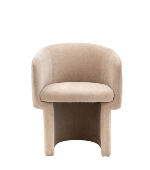 Finsbury Curved Tub Dining Chair in Cream Fabric