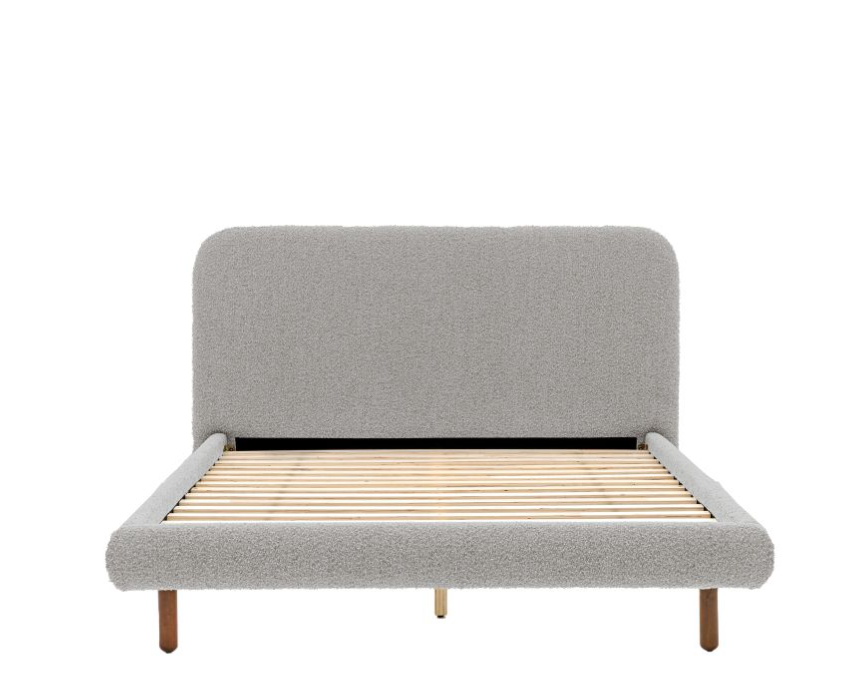 Rabley Light Grey Boucle Double Bedstead 