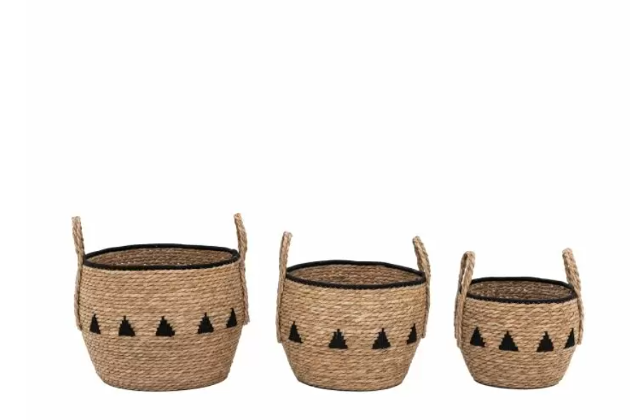 Alid Baskets Natural & Black Set of 3