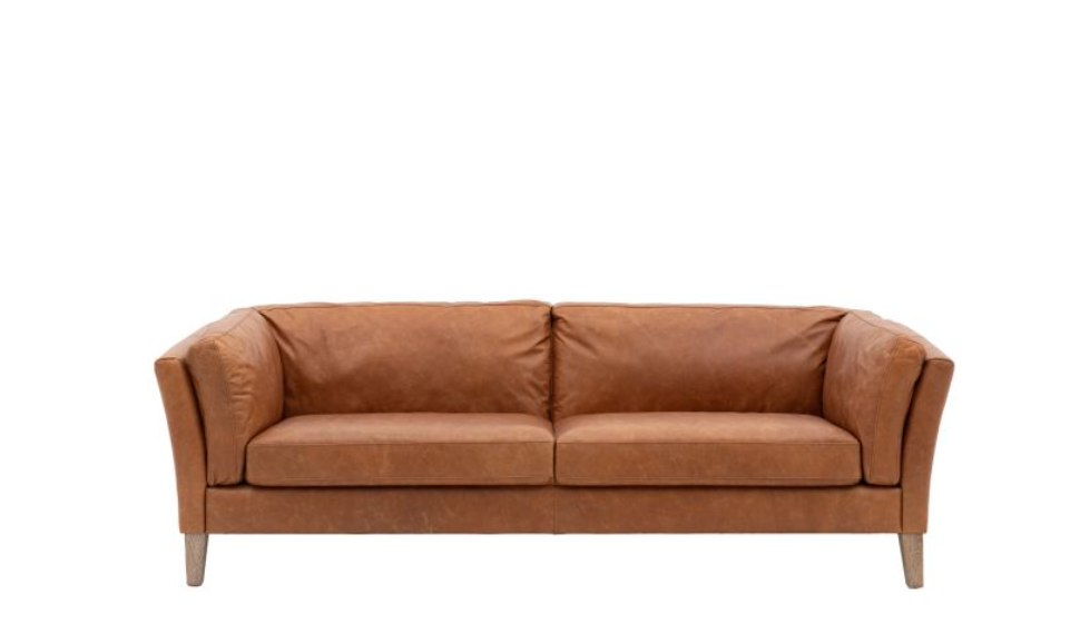 Ebury Brown Vintage Leather 3 Seater Sofa