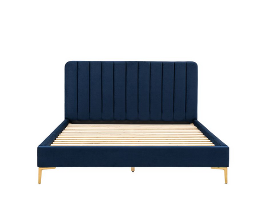 Kensington Indigo Velvet Upholstered King Size Bedstead