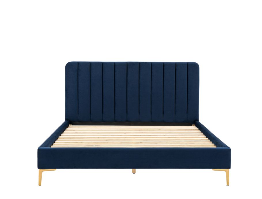 Kensington Indigo Velvet Upholstered King Size Bedstead