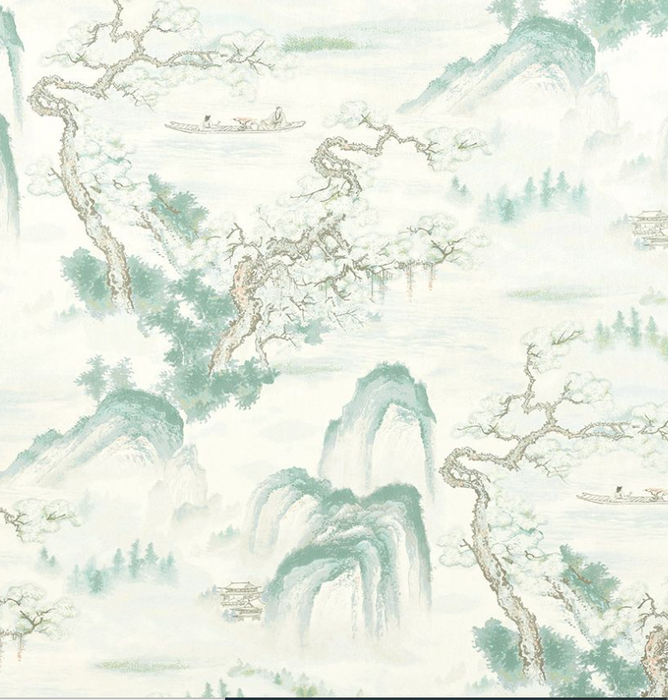 Zoffany Wallpaper - Kensington Walk- Floating Mountains - Mineral