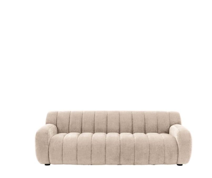 Milan Modern 3 Seater Sofa in Cream Fabric