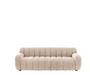 Milan Modern 3 Seater Sofa in Cream Fabric