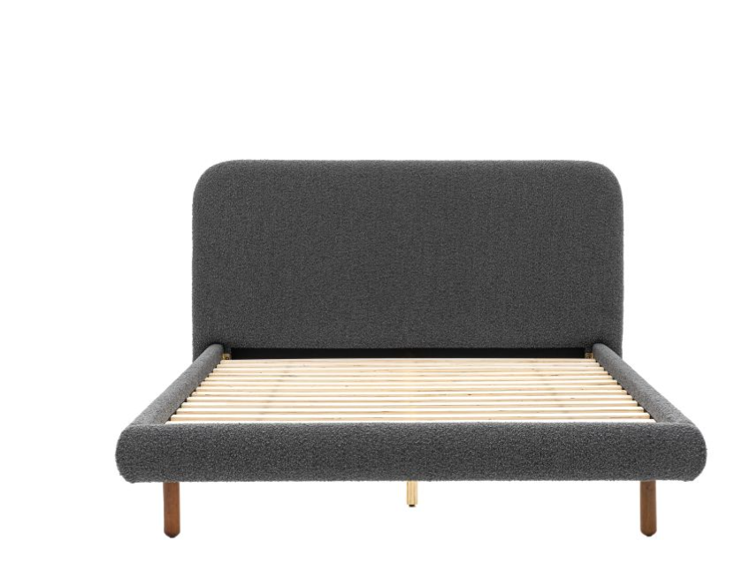 Rabley Dark Grey Boucle King Size Bedstead ( Due Back In 10/11/2024 )