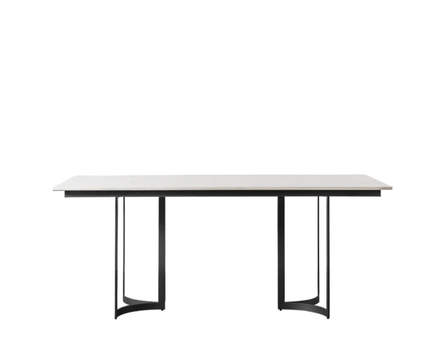 Emerson Rectangle Dining Table ,Black Marble & Gold Legs