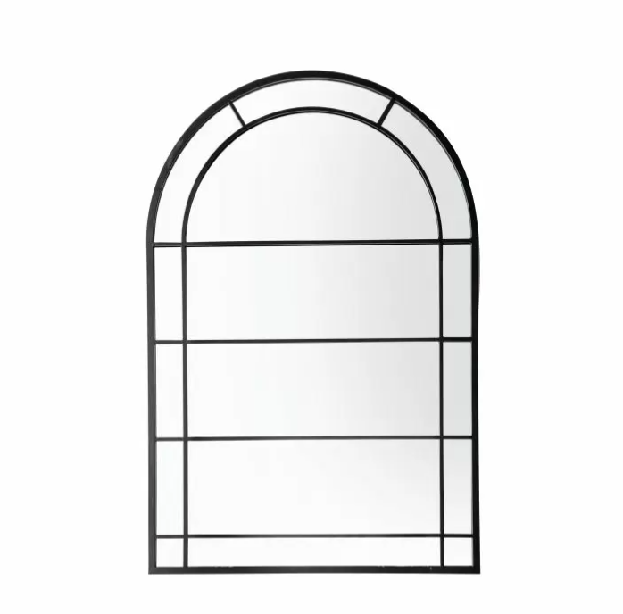 Pinden Outdoor Garden Window Mirror, Black Metal ( Due Back In 08/12/24 )