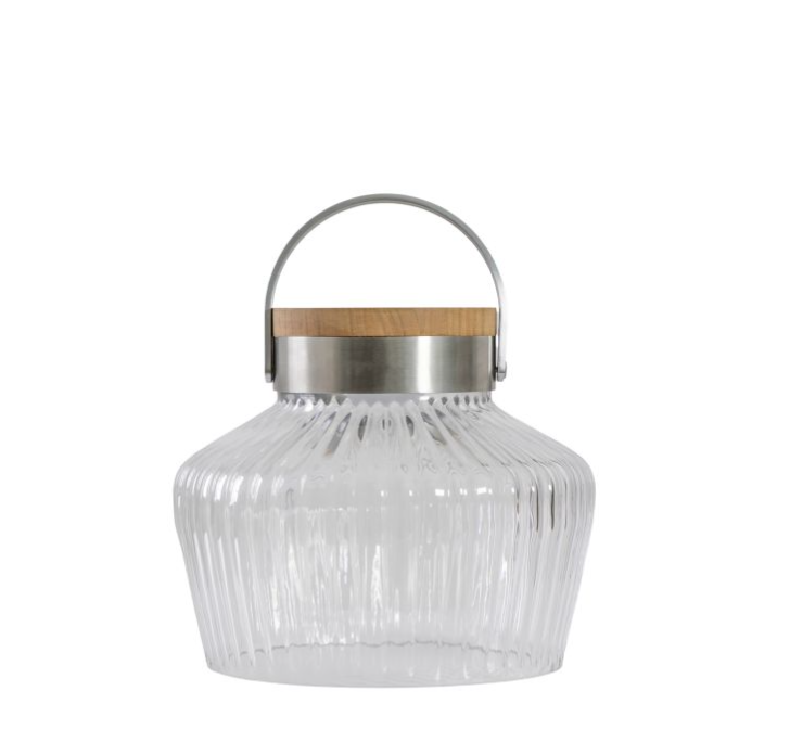 Tremiti LED Solar Outdoor Glass Lantern - Small ( Due Back In 23/01/25 )