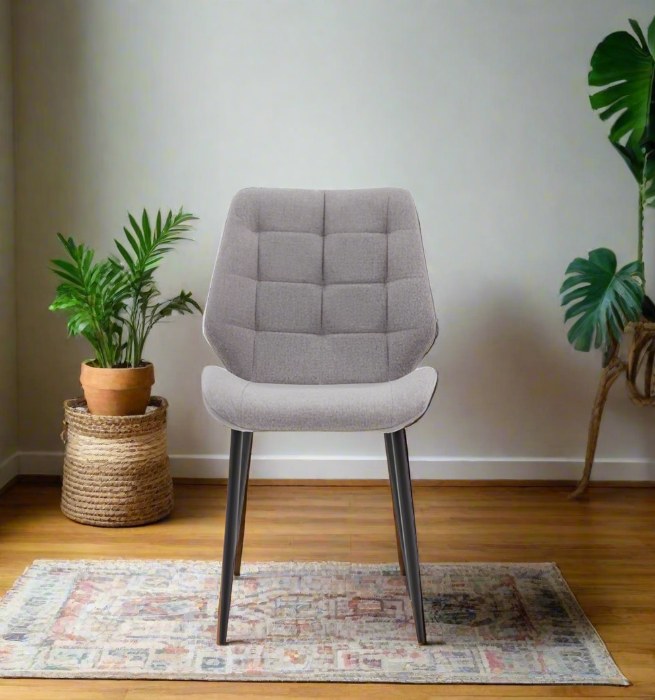 Set of 2 Willis Mid-Century Inspired Dining Chairs in Light Grey