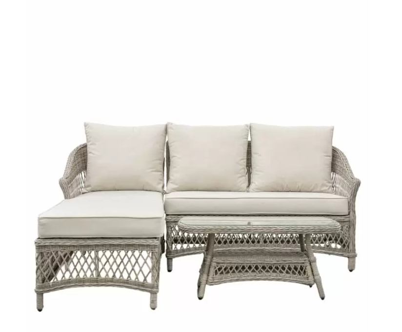 Liberty Garden Furniture Chaise Lounge Set, Natural Rattan, Stone